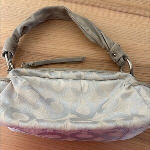 Coach Beige and Gray Shoulder Bag